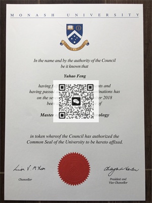 莫纳什大学毕业证成绩单